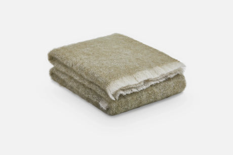 Solid Color Brushed Mohair Irish Throw Blanket