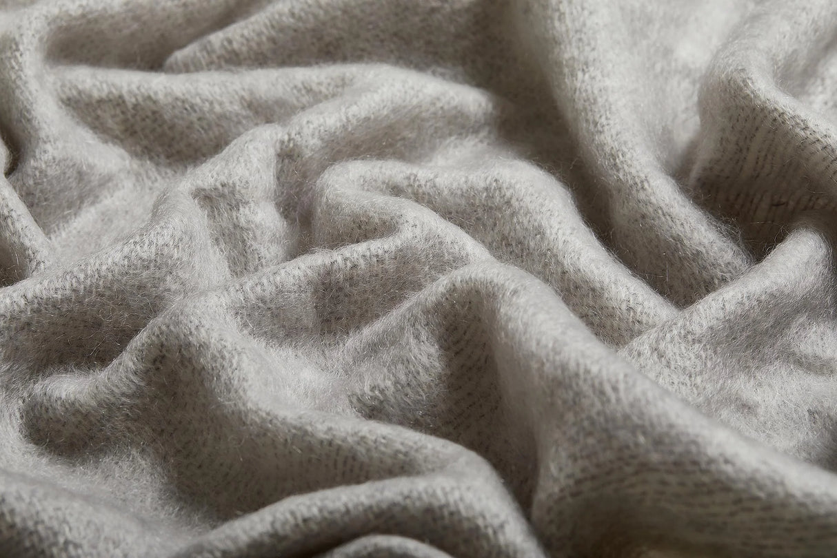 Solid Color Brushed Mohair Irish Throw Blanket