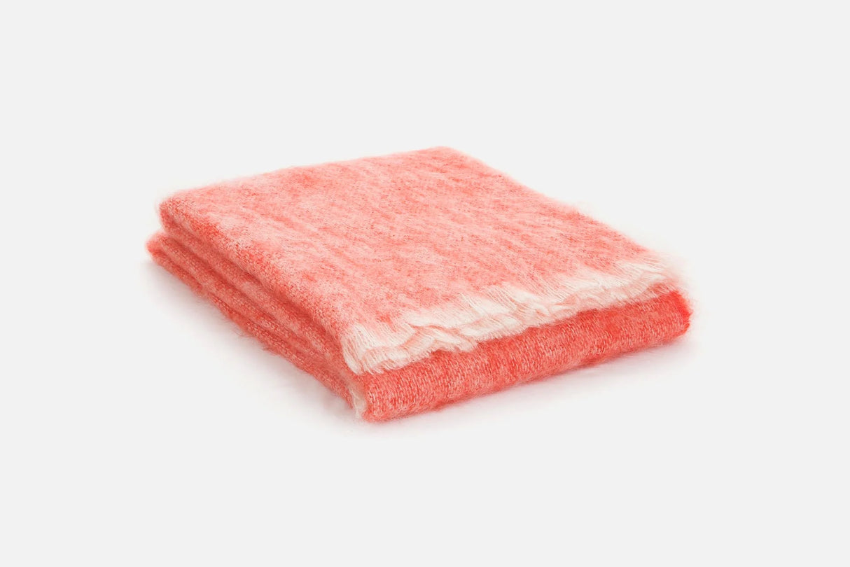Solid Color Brushed Mohair Irish Throw Blanket