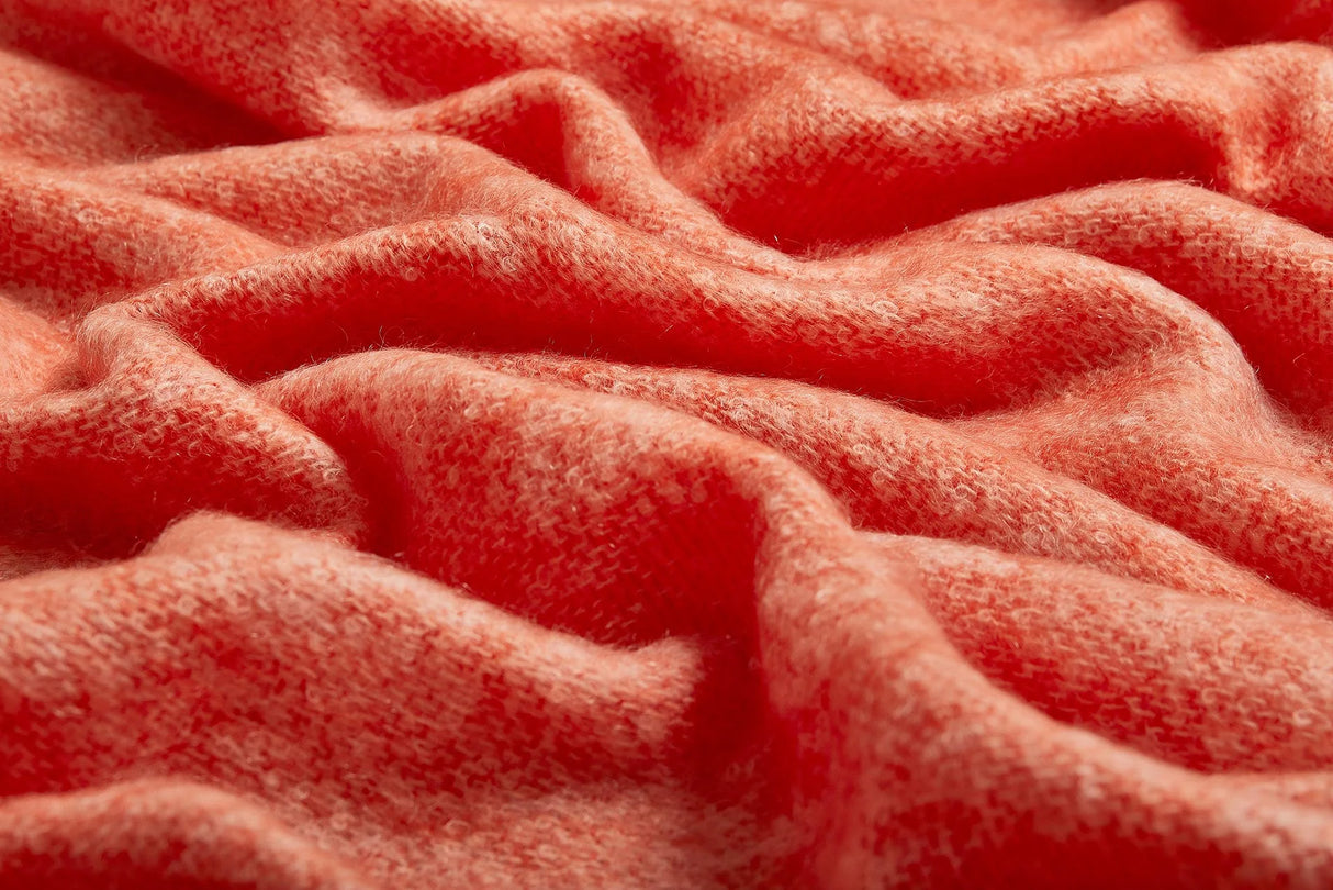 Solid Color Brushed Mohair Irish Throw Blanket