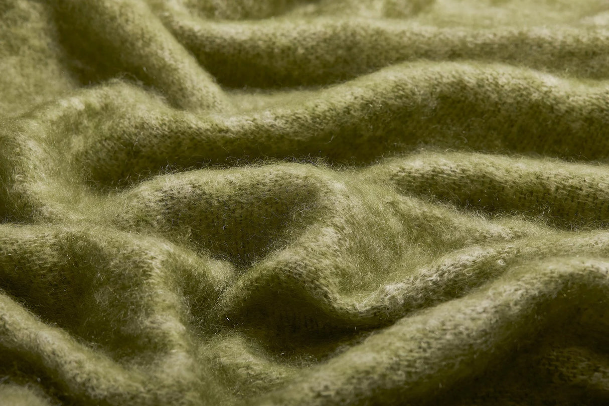 Solid Color Brushed Mohair Irish Throw Blanket