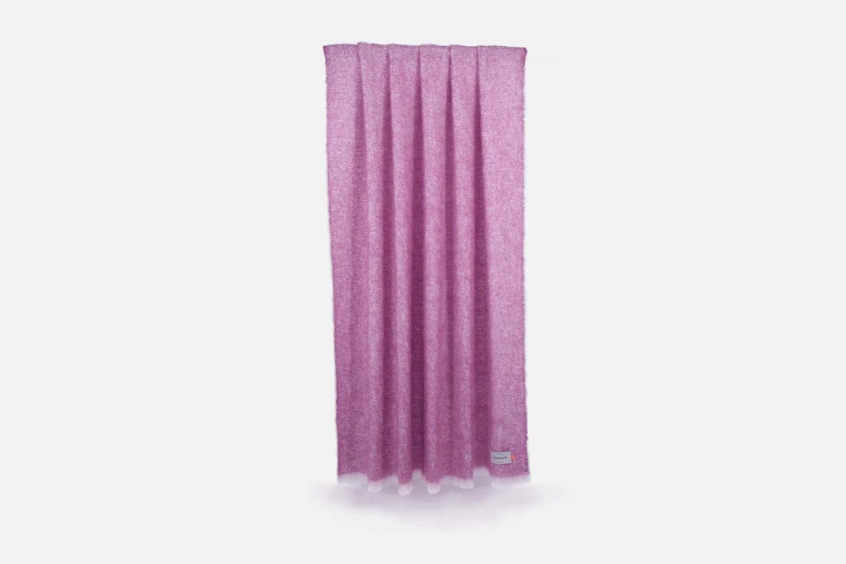 Solid Color Brushed Mohair Irish Throw Blanket