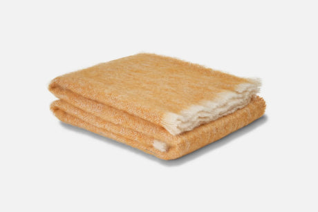 Solid Color Brushed Mohair Irish Throw Blanket