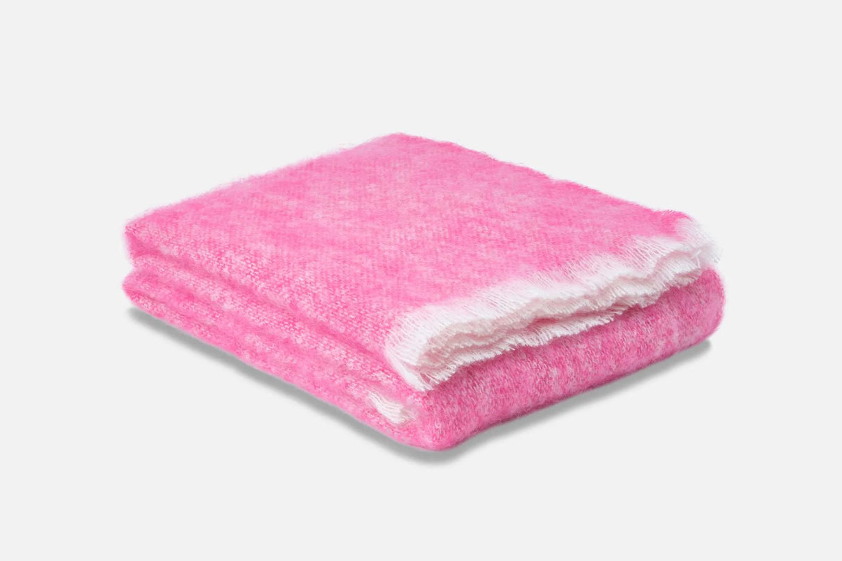 Solid Color Brushed Mohair Irish Throw Blanket