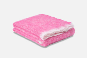 Solid Color Brushed Mohair Irish Throw Blanket
