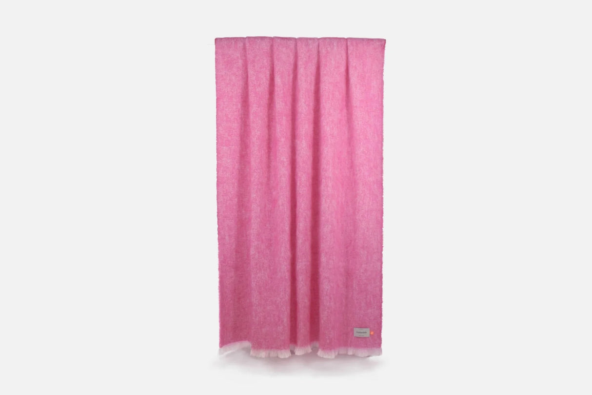 Solid Color Brushed Mohair Irish Throw Blanket