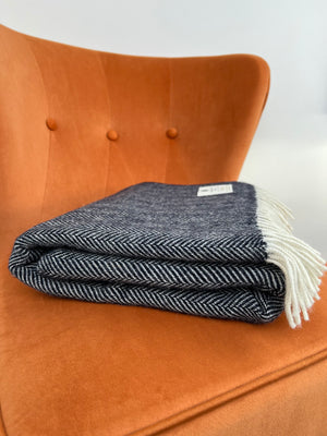 100% Pure New Wool Irish Herringbone Throws