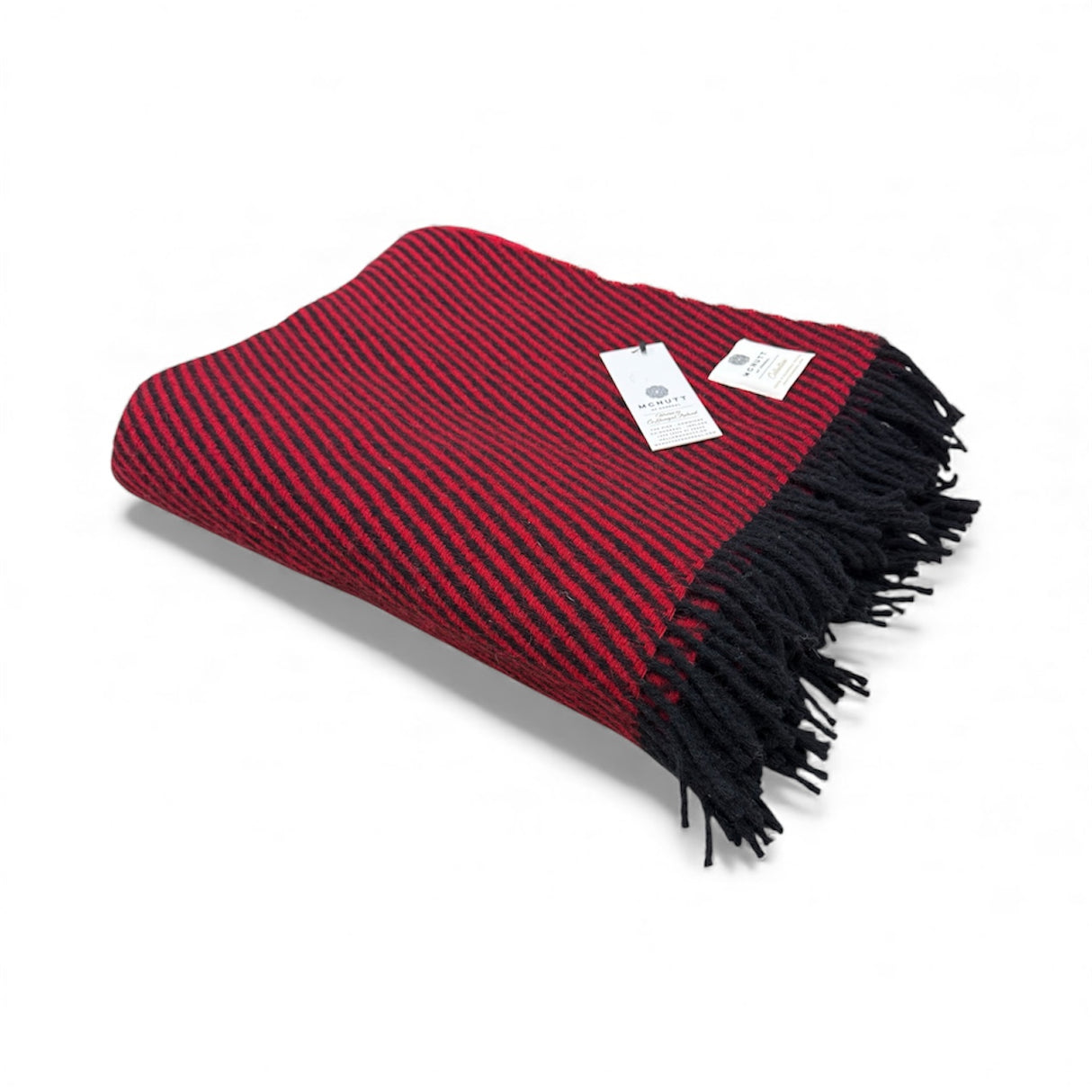 Red Ashes Zigzag Weave Merino Wool Throw