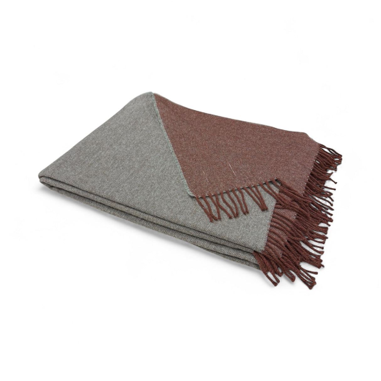 Sage and Forest Reversible Lambswool Throw