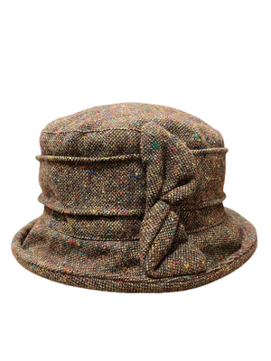 Women's Narrow Brim Tweed Hat with Bow