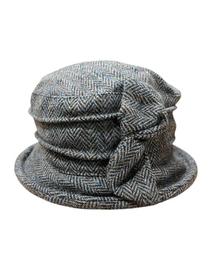 Women's Narrow Brim Tweed Hat with Bow