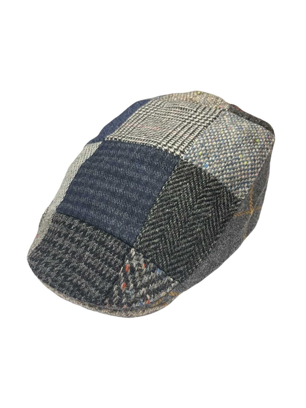 Men's Irish Wool Cap, Tweed Patchwork Cap