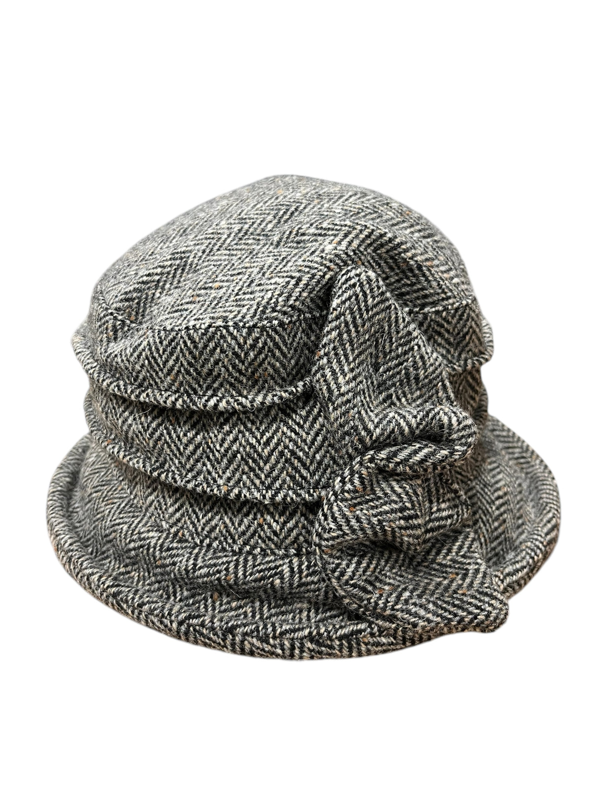 Women's Narrow Brim Tweed Hat with Bow