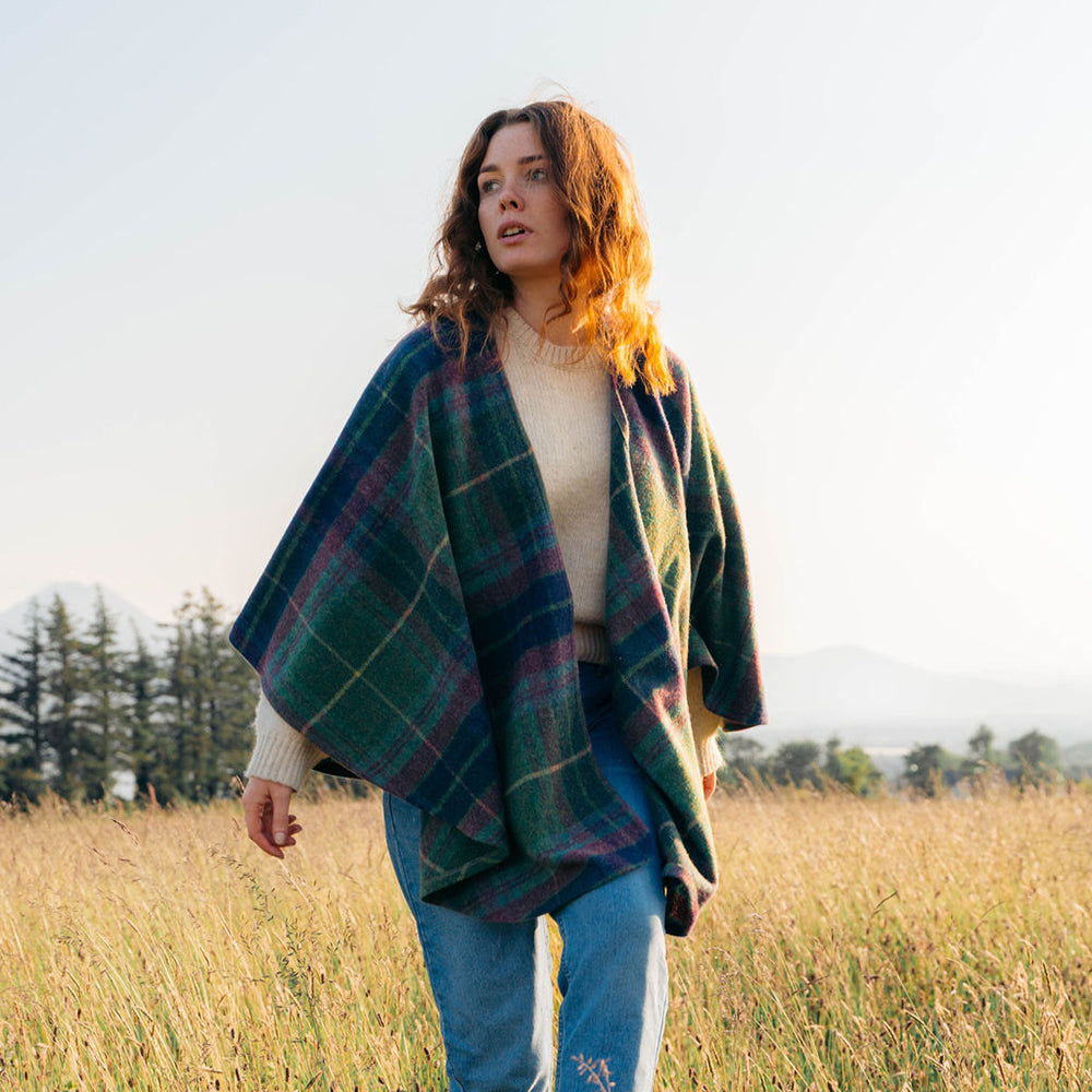Plaid Shawl Cape