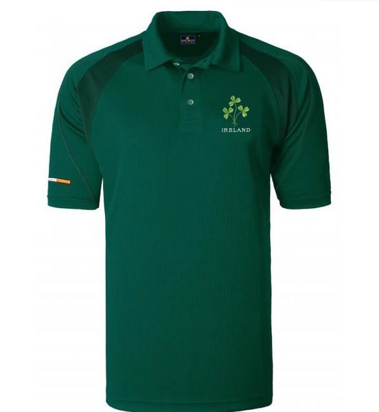 Men's Green Ireland Shamrock Polo Small