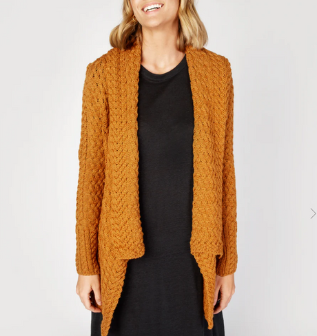 Women's Aran Pattern Waterfall Cardigan