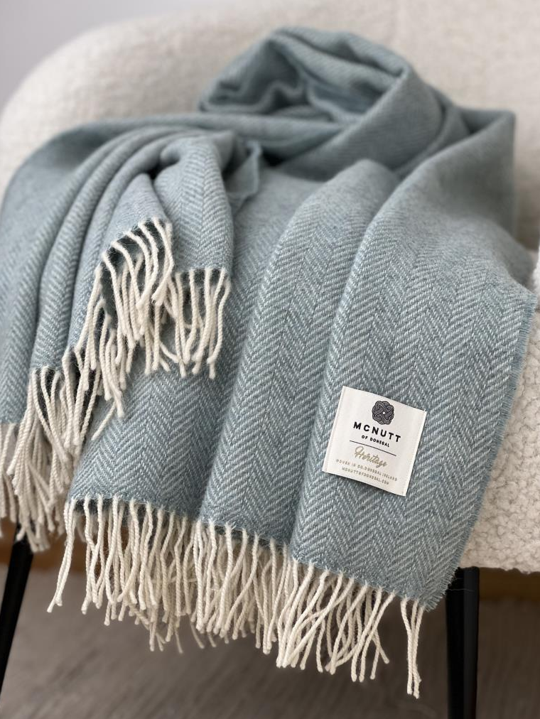 Irish Merino Wool Herringbone Throws
