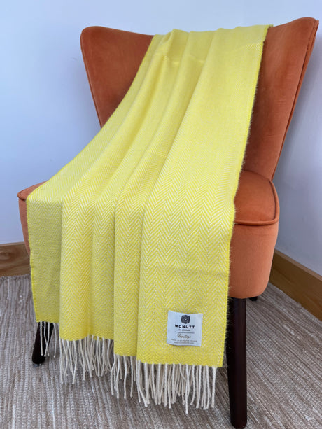 100% Pure New Wool Irish Herringbone Throws