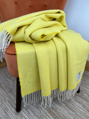 100% Pure New Wool Irish Herringbone Throws