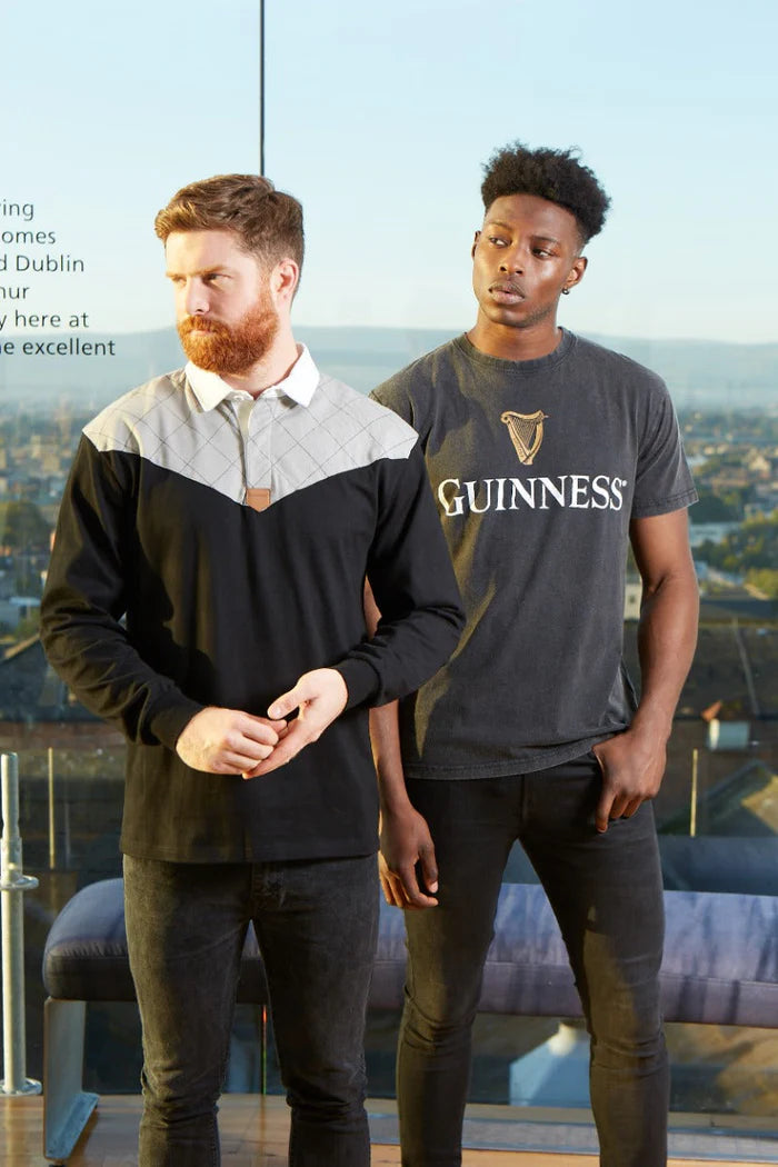 Black Guinness and Harp Distressed Tee