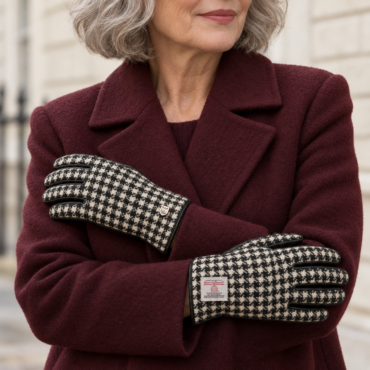 Women's Islander Harris Tweed and Genuine Leather Gloves