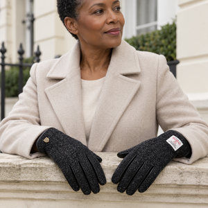 Women's Islander Harris Tweed and Genuine Leather Gloves