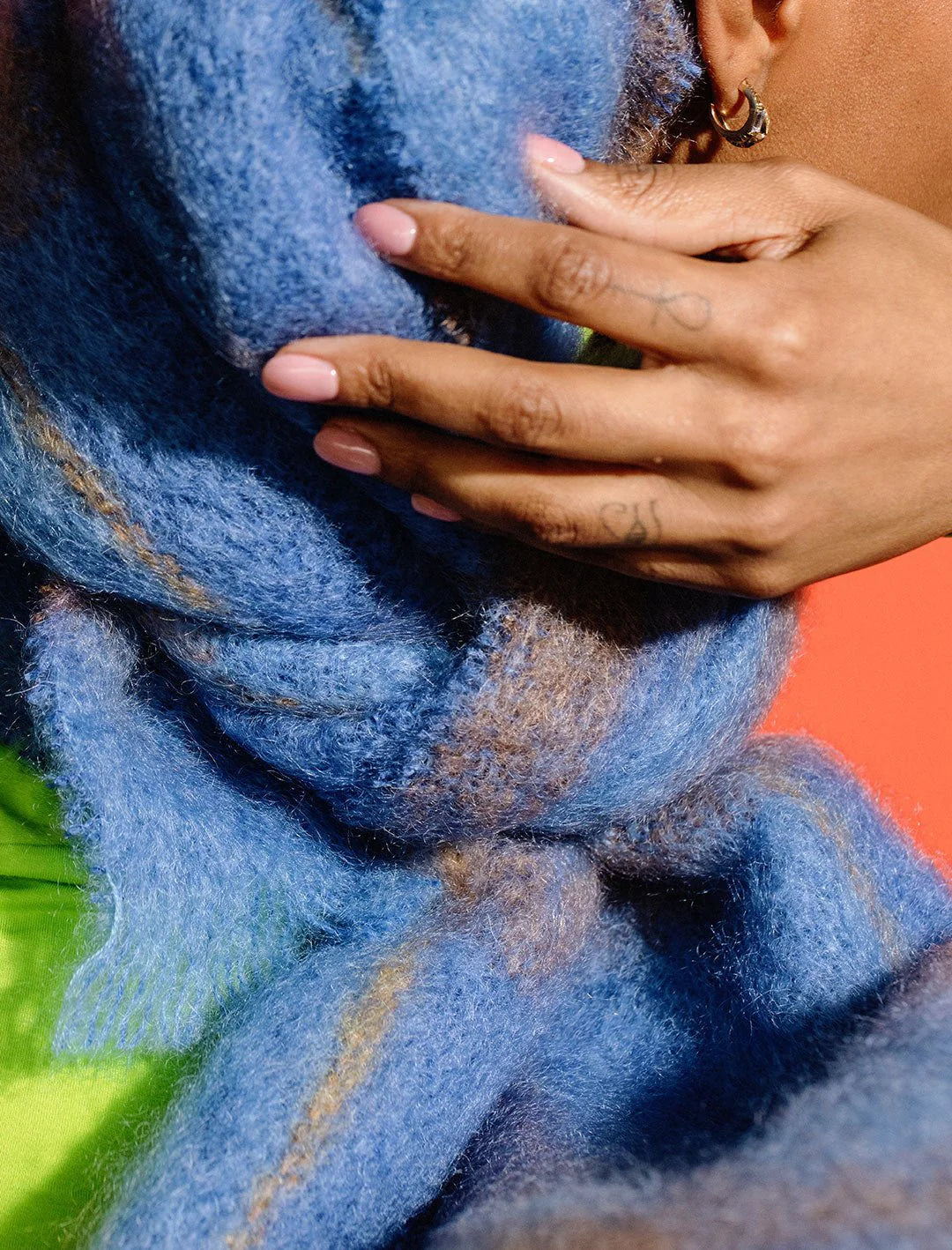 Cushendale 'Drumin' Check Mohair Scarf
