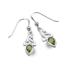 Trinity and Peridot Sterling Silver Earrings