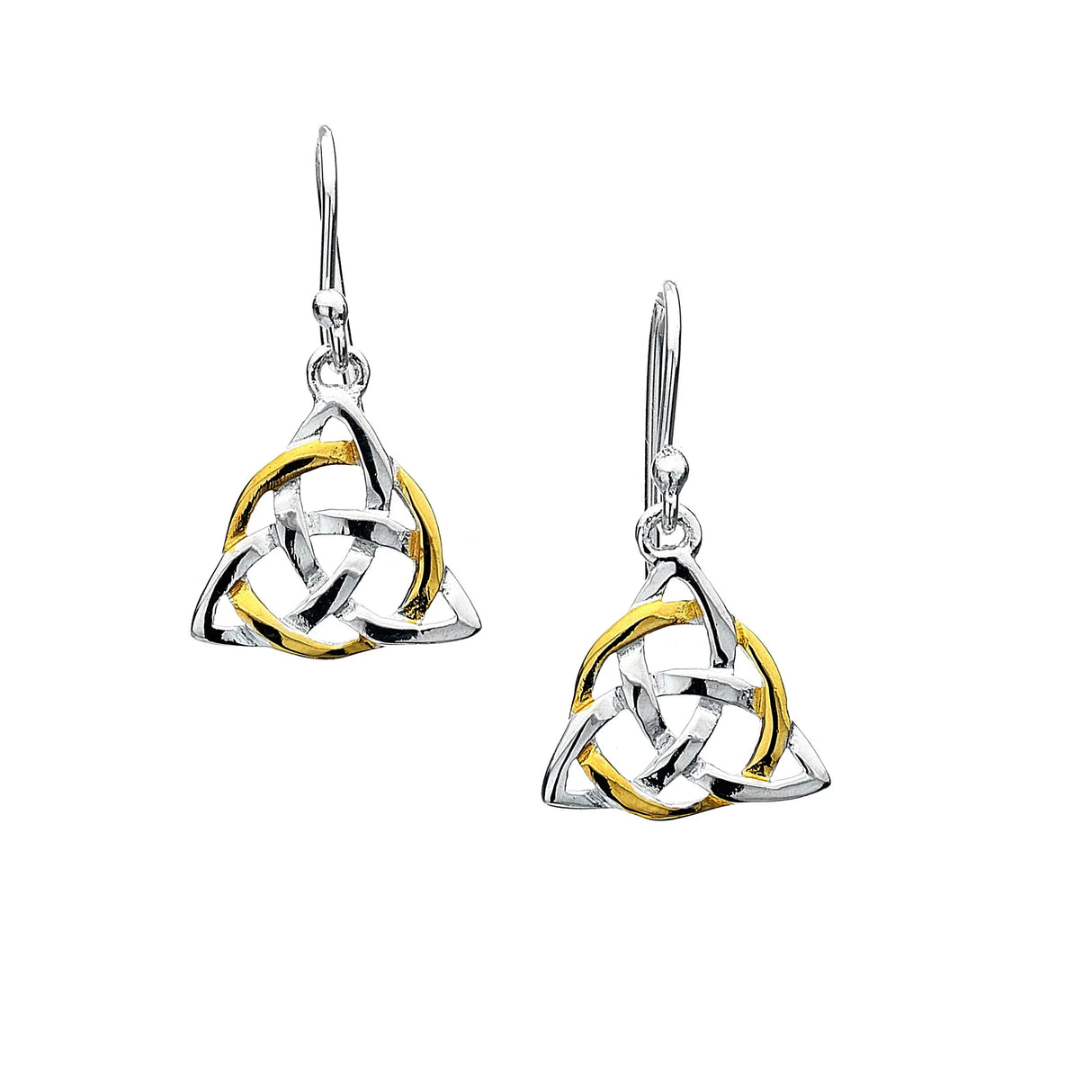 Celtic Trinity Knot and Circle Sterling Silver Earrings