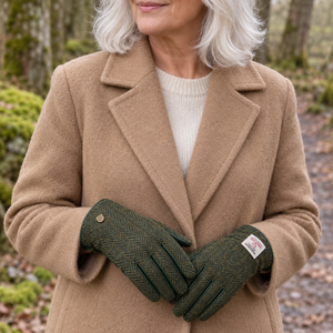 Women's Islander Harris Tweed and Genuine Leather Gloves