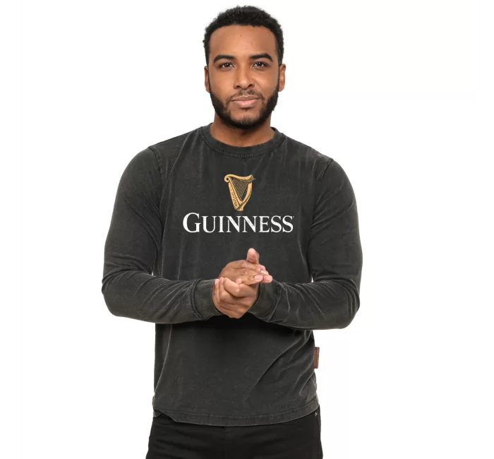 Black Guinness Sweatshirt with Harp Design