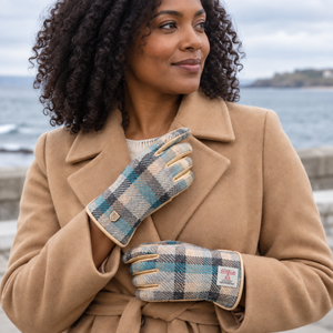 Women's Islander Harris Tweed and Genuine Leather Gloves