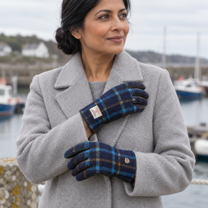 Women's Islander Harris Tweed and Genuine Leather Gloves