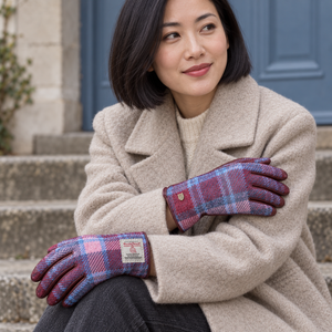 Women's Islander Harris Tweed and Genuine Leather Gloves