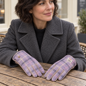 Women's Islander Harris Tweed and Genuine Leather Gloves