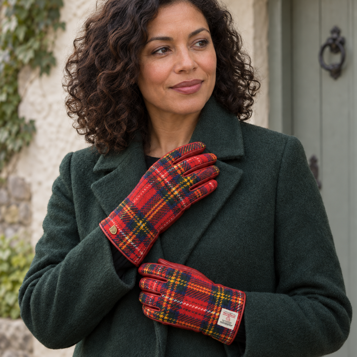 Women's Islander Harris Tweed and Genuine Leather Gloves