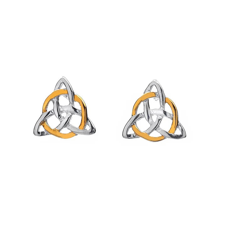 Celtic Trinity Knot and Circle Sterling Silver Stud Earrings