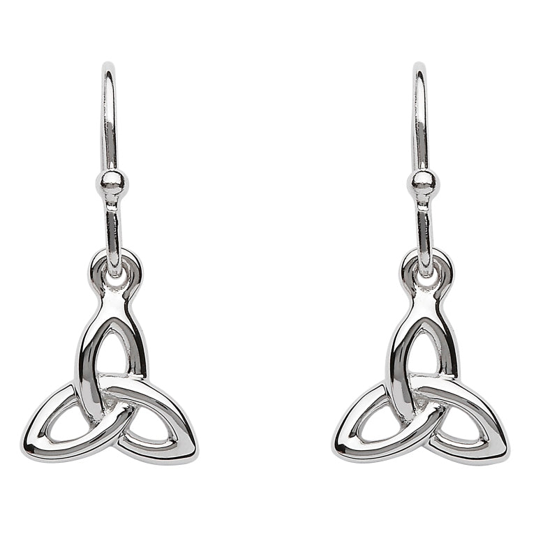 SE2202 Silver Celtic Trinity Knot Drop Earrings by Shanore