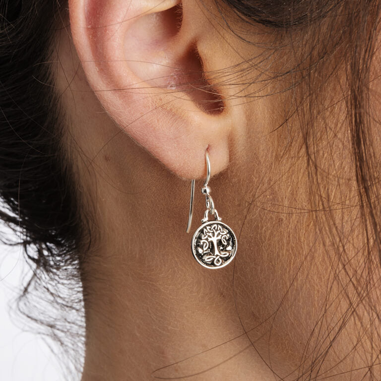 SE2226 Celtic Silver Tree Of Life Earrings by Shanore