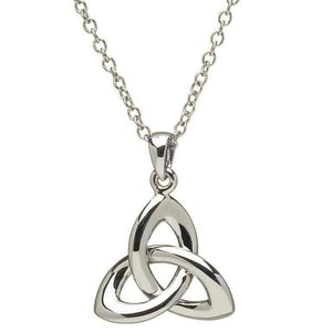 SP2033 Three Dimensional Sterling Silver Trinity Knot Necklace by Shanore