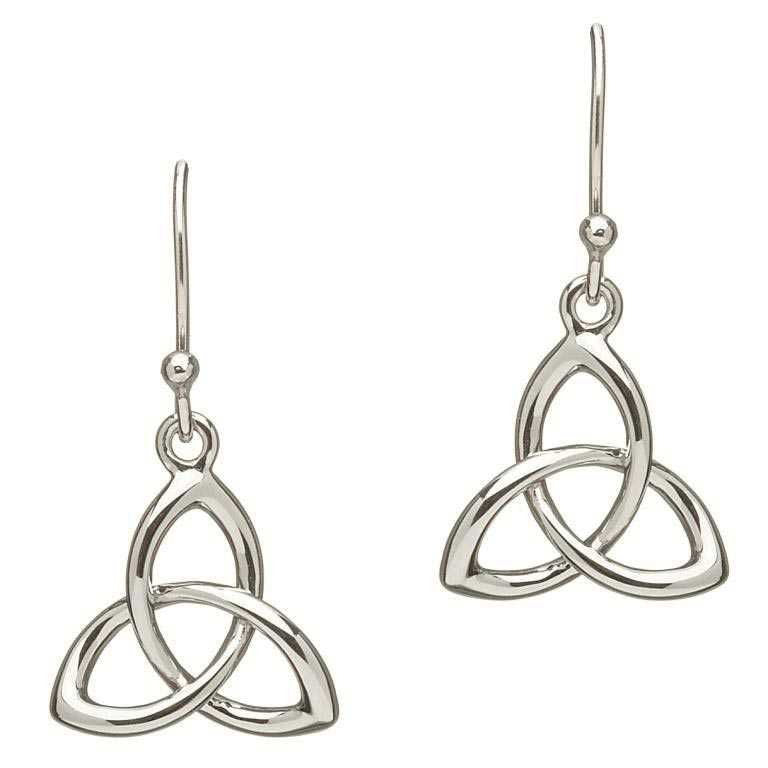 SE2034 Three Dimensional Sterling Silver Trinity Knot Earrings by Shanore