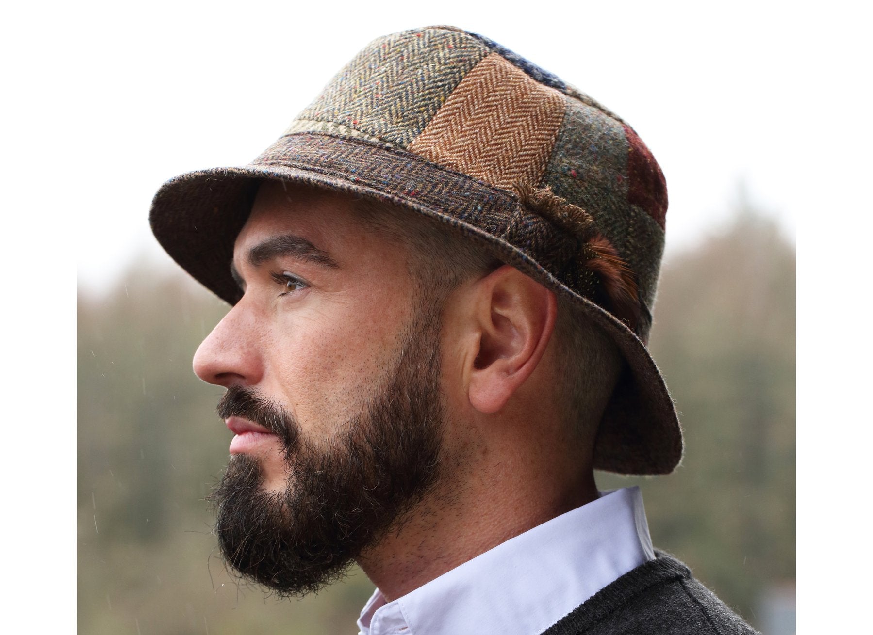 Irish Walking Hat - Patchwork Tweed