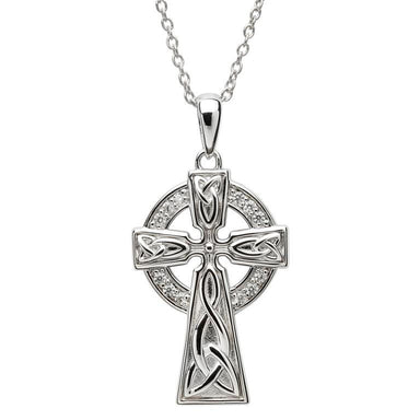 Sterling Silver Claddagh Celtic Cross Pendant | Walker Metalsmiths