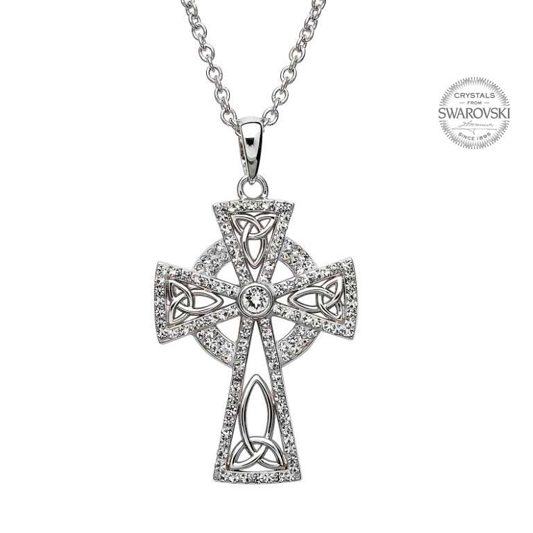 SW17 Celtic Trinity Cross Embellished With Swarovski Crystals by Shanore