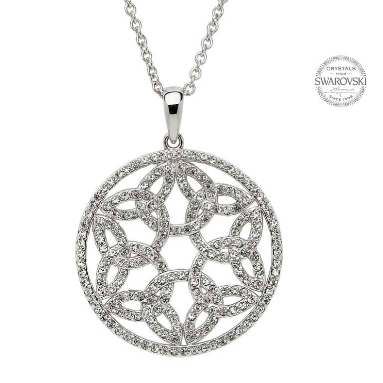 SW20 Trinity Circle Necklace Embellished With Swarovski Crystals by Shanore