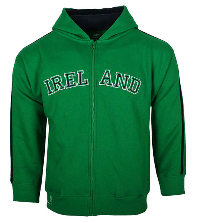 Kids Green Ireland Retro Zip Hoody
