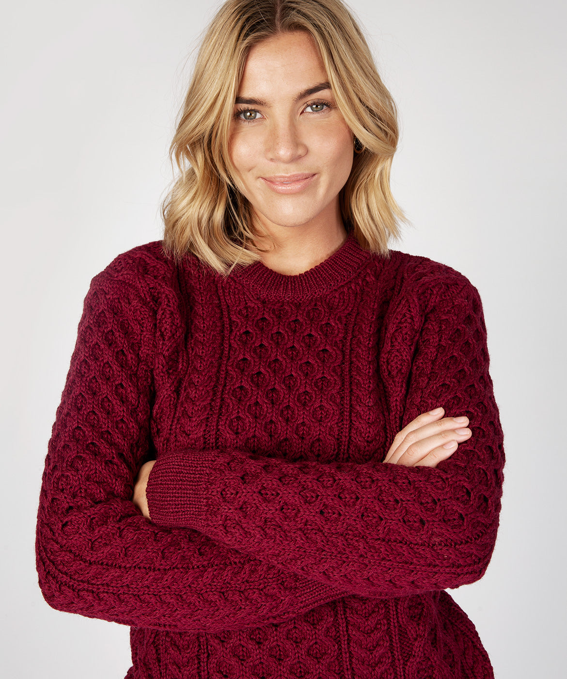 Women's Crewneck Aran Sweater