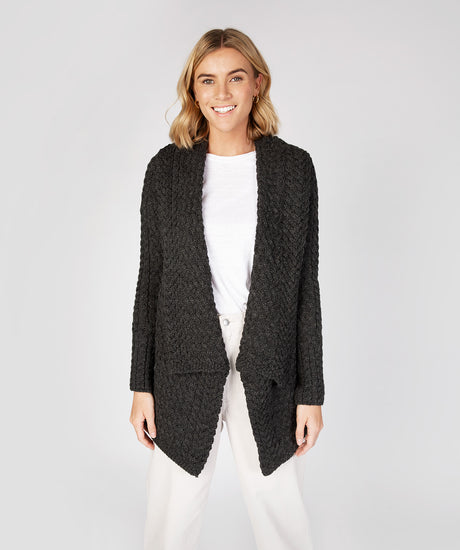 Women's Aran Pattern Waterfall Cardigan