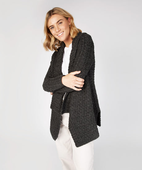 Women's Aran Pattern Waterfall Cardigan