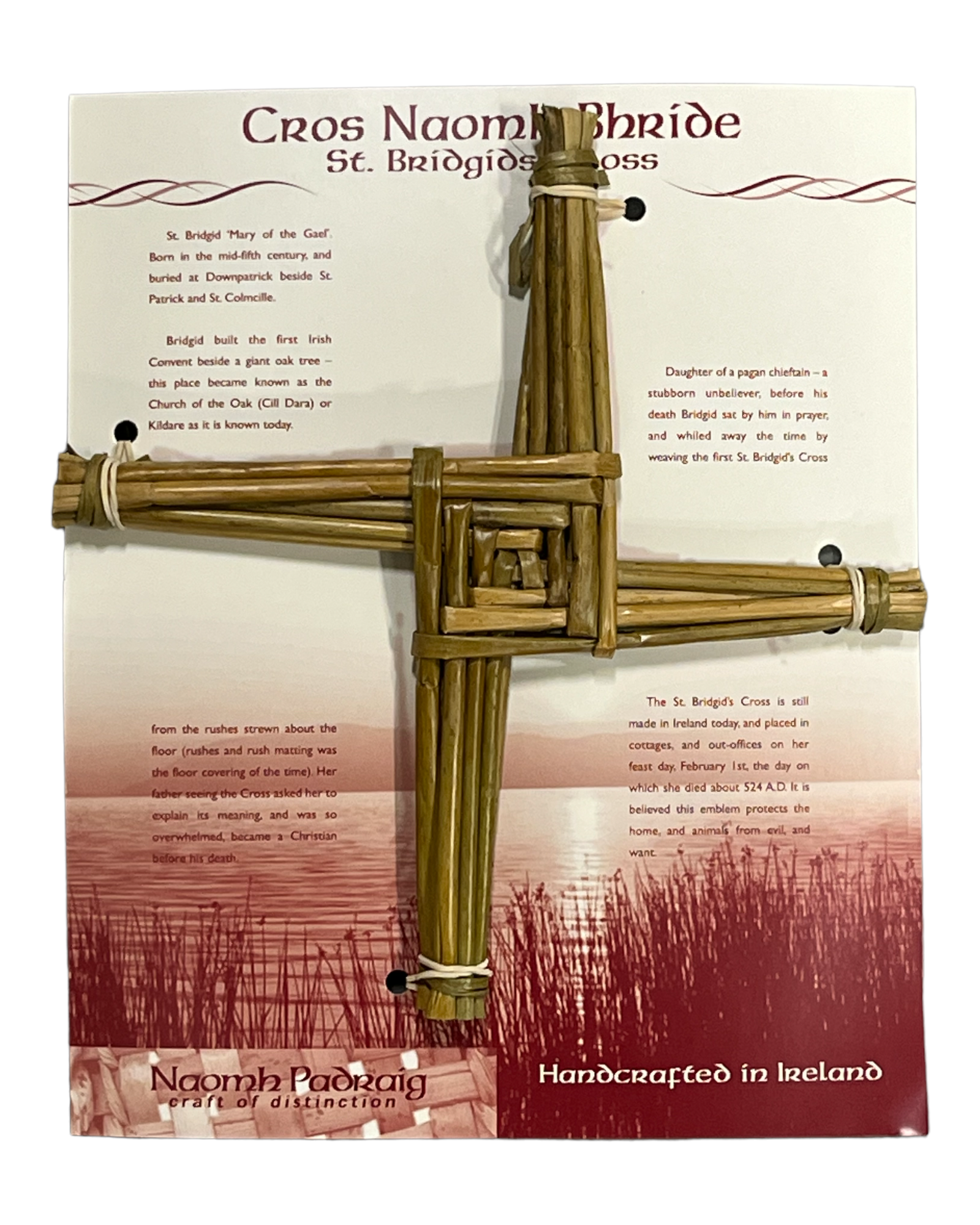 Large St. Brigid's Cross on History and Information Card
